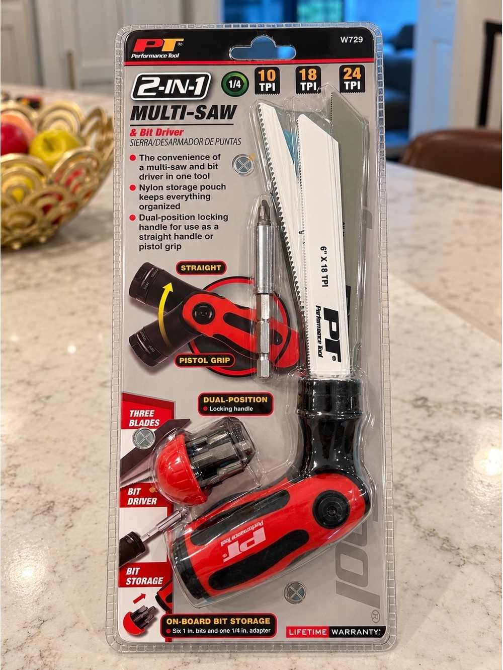 Performance Tool 2-IN-1 Multi-Saw & Bit Driver with Three Blades and Bit Storage